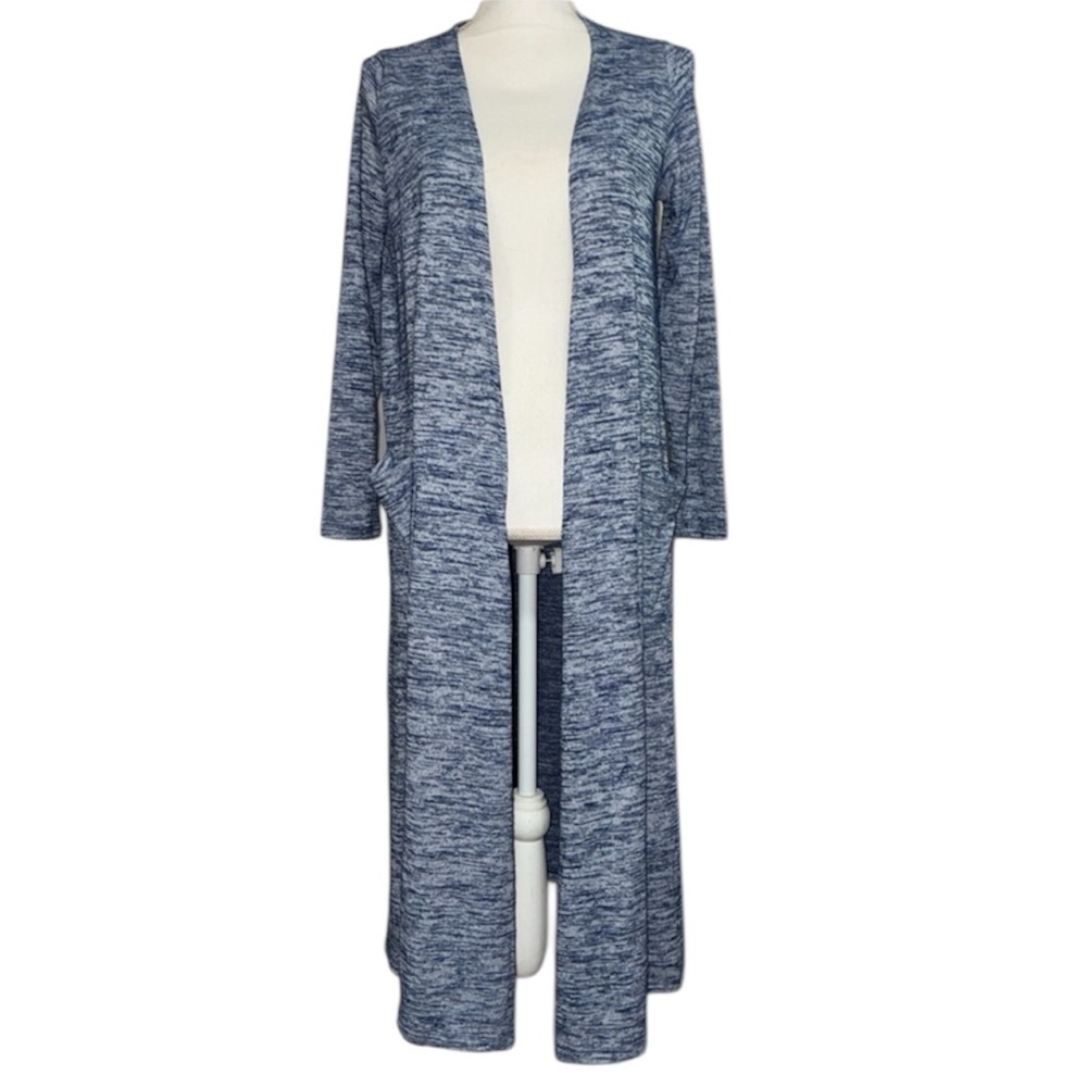 LuLaRoe blue long drape cardigan size xs